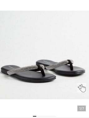 🆕️🩴BLACK RHINESTONE TUBING FLIP FLOP - WW🩴